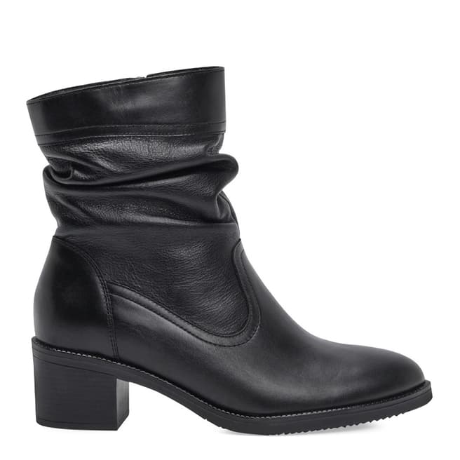Belwest Black Mid Calf Slouchy Leather Boots