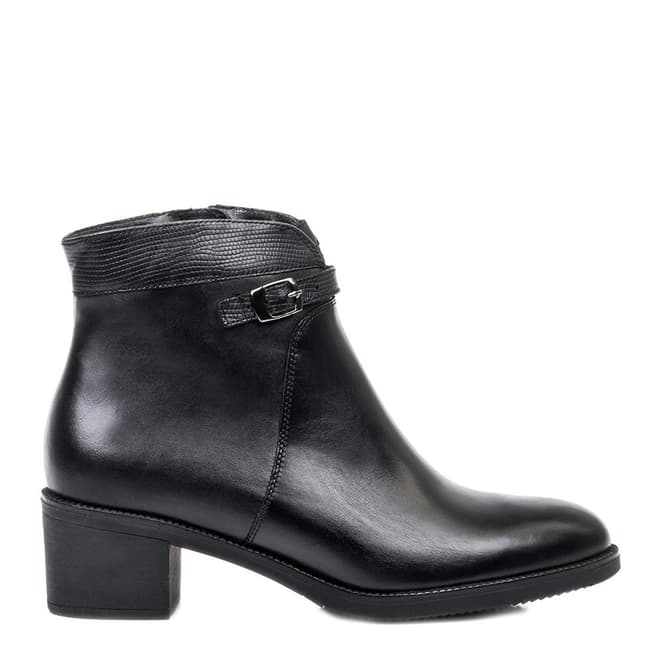Belwest Black Leather Classic Ankle Boots