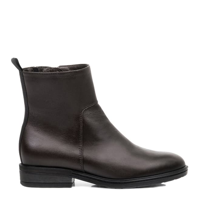 Belwest Dark Khaki Leather Classic Ankle Boots