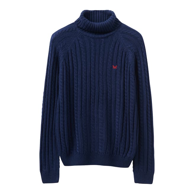 Crew Clothing Navy Chunky Rollneck Knit