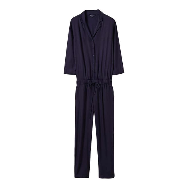 Crew Clothing Navy Button Up Jumpsuit