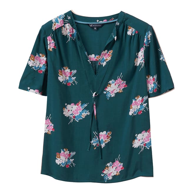 Crew Clothing Green Floral Phoebe Top