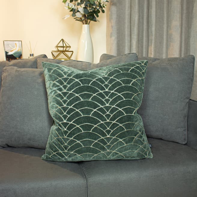 Ashley Wilde Dinaric 50x50cm Cushion, Fern/Dark Green