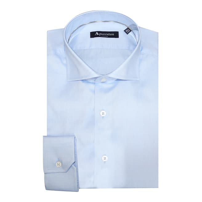 Aquascutum Pale Blue Cotton Slim Fit Shirt
