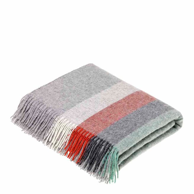 Bronte by Moon Mint/Coral Harley Stripe Throw, 140x185cm