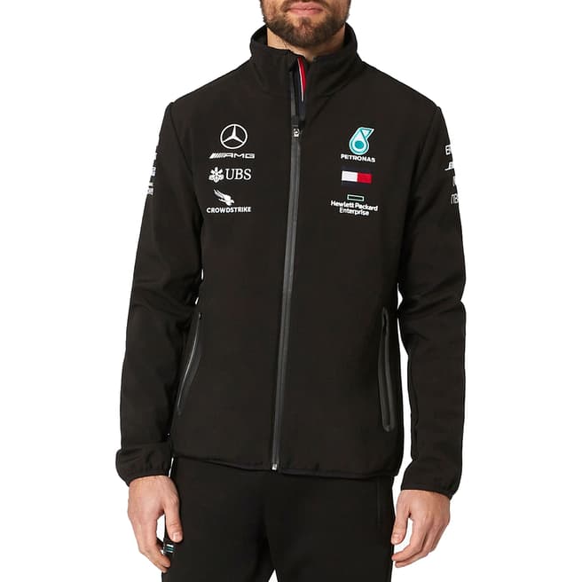 Mercedes AMG-Petronas Motorsport Black Mercedes Logo Softshell Jacket