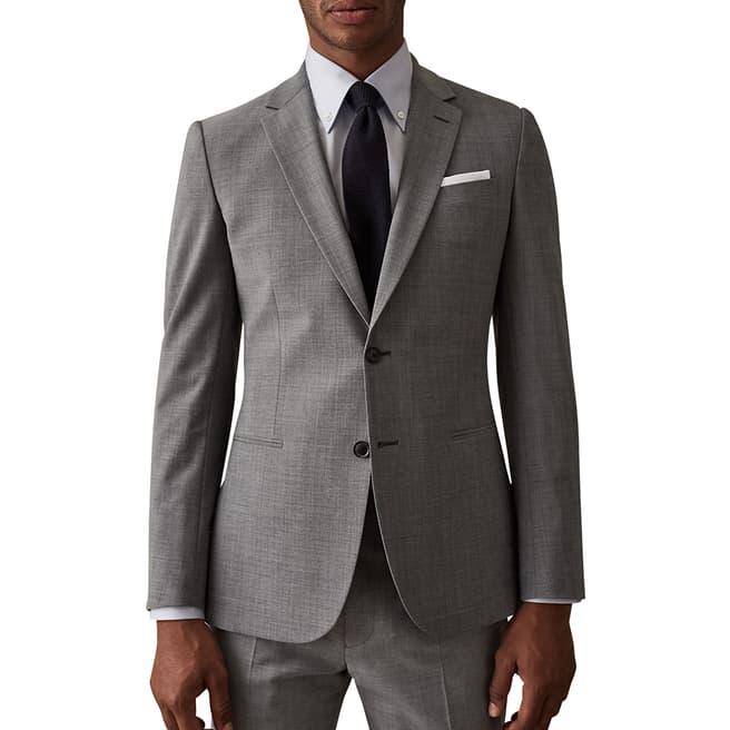 Reiss Grey Pray Wool Blend Suit Jacket