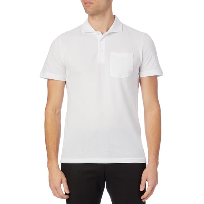 Reiss White Beckton Airtech Cotton Polo Shirt