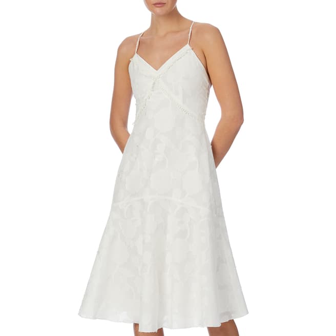 Reiss White Ania Textured Dress