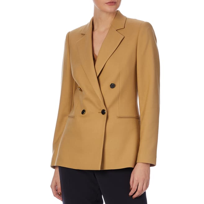 Reiss Camel Andrea Double Breasted Blazer