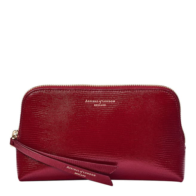 Aspinal of London Burgundy Small Essential Cosmetic Case
