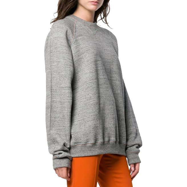 Victoria Beckham Grey Melange Embroidered Sweatshirt