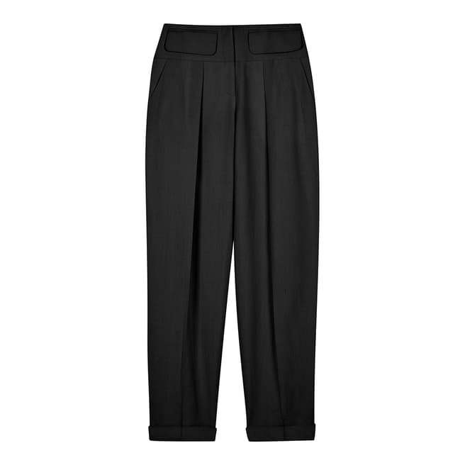 VICTORIA, VICTORIA BECKHAM Black Relaxed Fit Trousers
