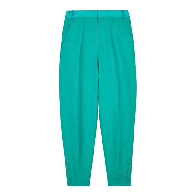 VICTORIA, VICTORIA BECKHAM Kelly Green Slim Cropped Trousers