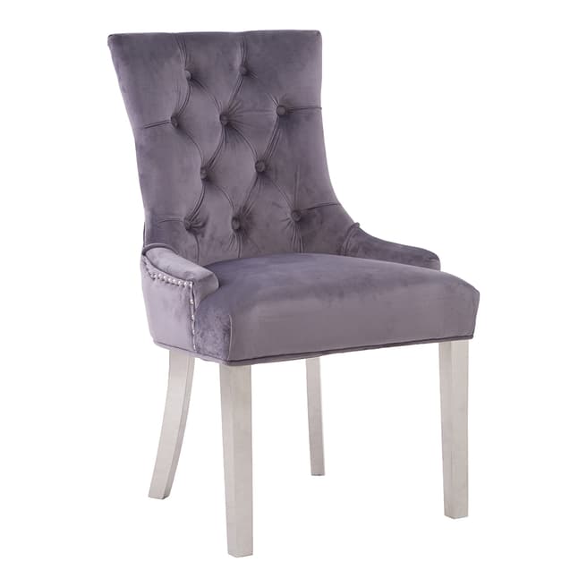 Fifty Five South Grey Velvet Richmond Dining Chair