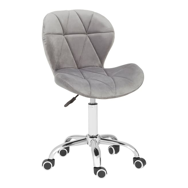 Fifty Five South Grey Velvet Office Chair, 49x55cm