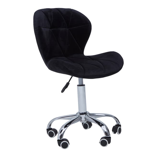 Fifty Five South Black Velvet Office Chair, 49x55cm