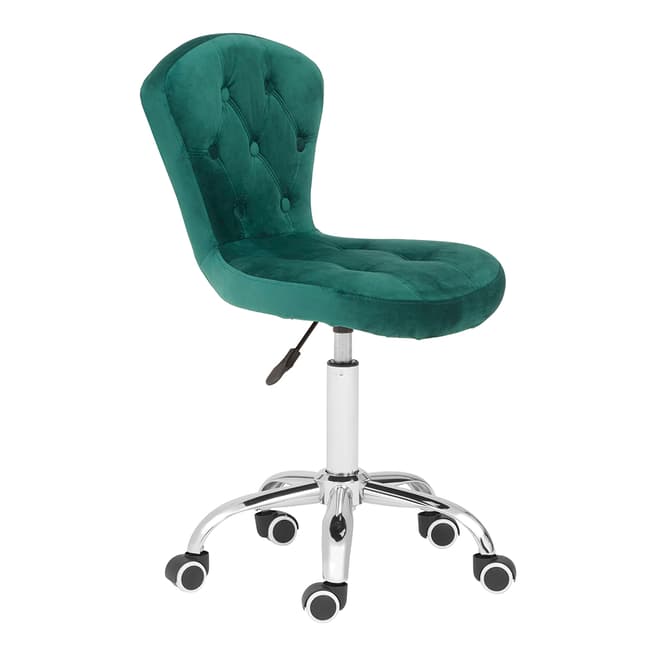 Fifty Five South Green Velvet Office Chair, 42x51cm