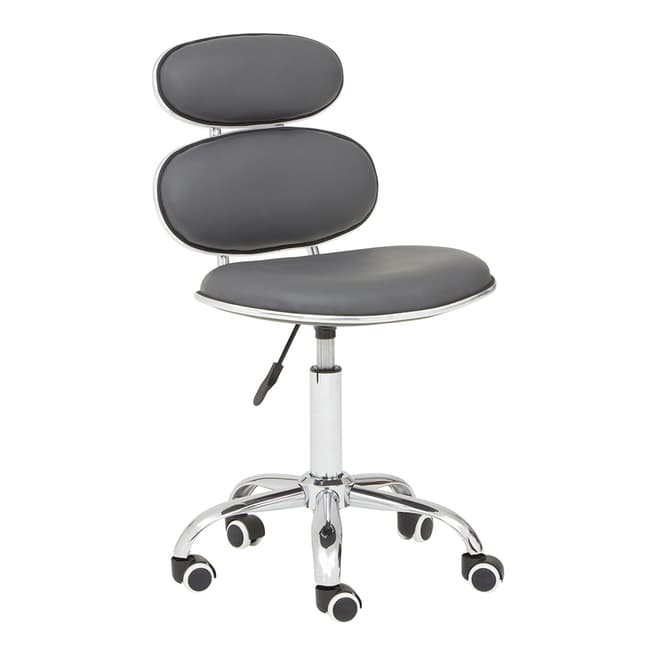 Premier Housewares Grey/Chrome Office Chair, 49x49cm
