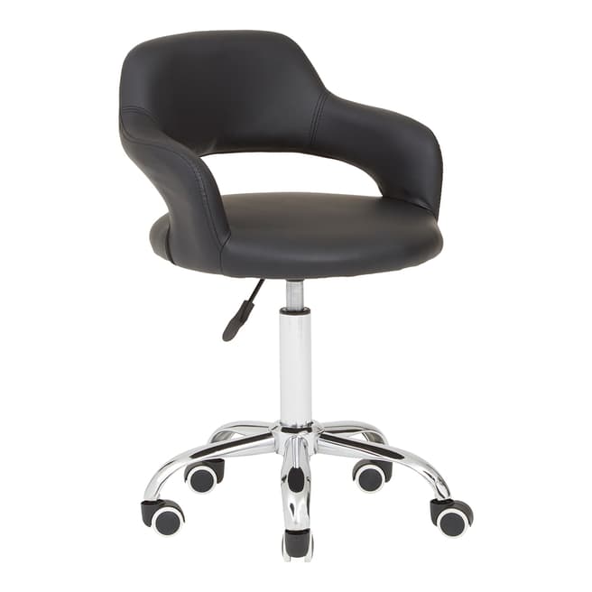 Premier Housewares Black/Chrome Office Chair, 51x50cm