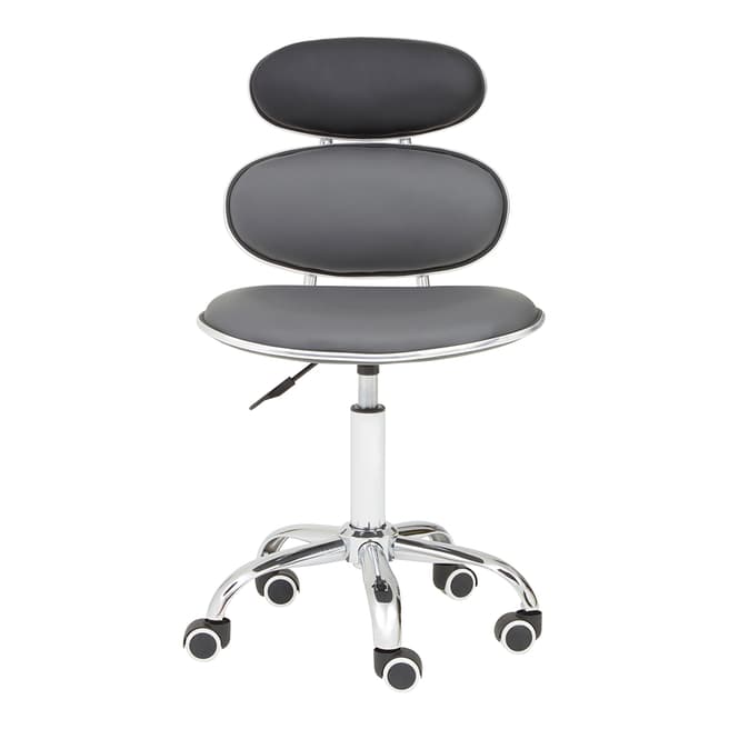 Premier Housewares Black/Chrome Office Chair, 49x49cm