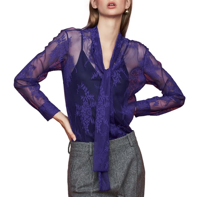 MAJE Purple Sheer Design Shirt 