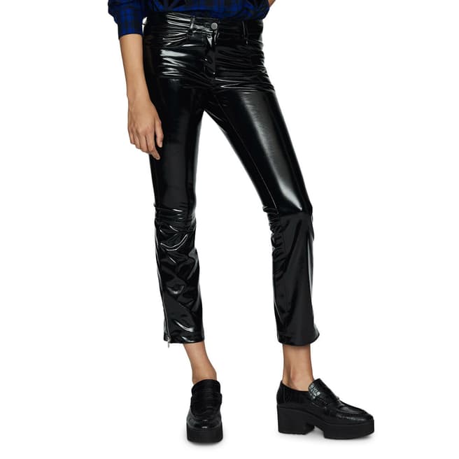 MAJE Black Fitted Vinyl Trousers