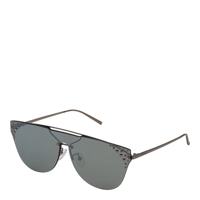 Furla Shiny Gunmetal Round Sunglasses