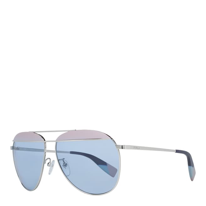 Furla Silver Blue Aviator Sunglasses