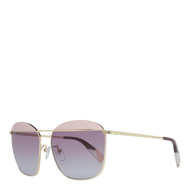 Furla Rose Gold Pink Aviator Sunglasses