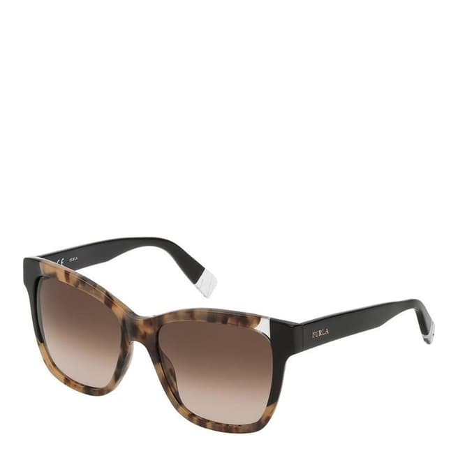 Furla Brown Beige Square Sunglasses