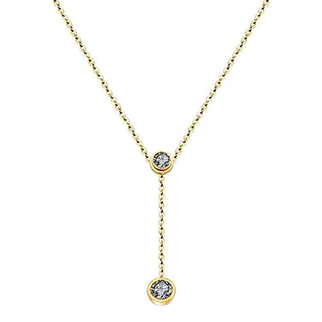 Liv Oliver 18K Gold Plated Double CZ Y Necklace