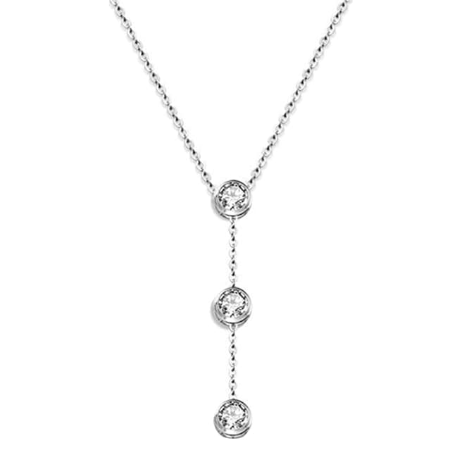 Liv Oliver Silver Plated Multi CZ Y Necklace