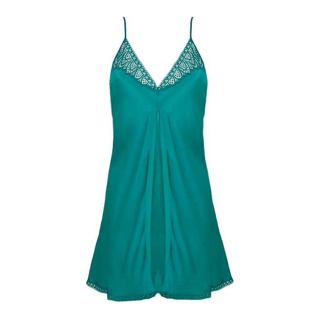 Simone Perele Emerald Green Pensee Silk Nightdress