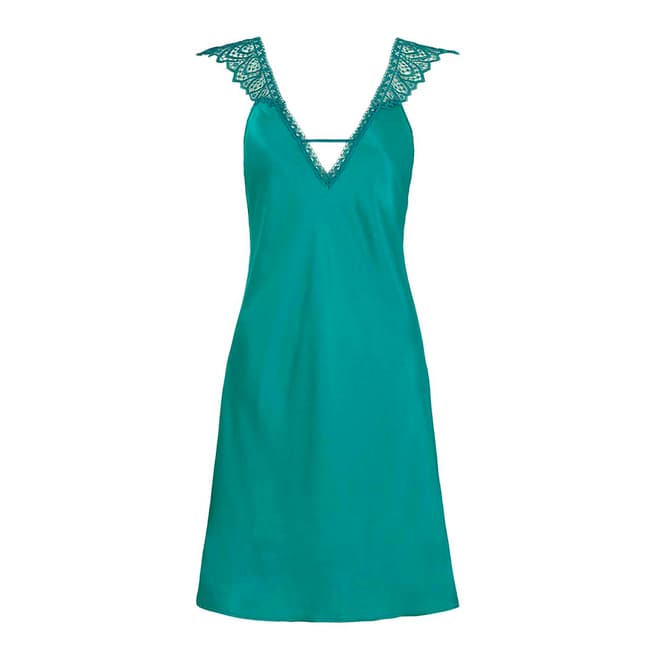 Simone Perele Emerald Green Pensee Silk Nightdress