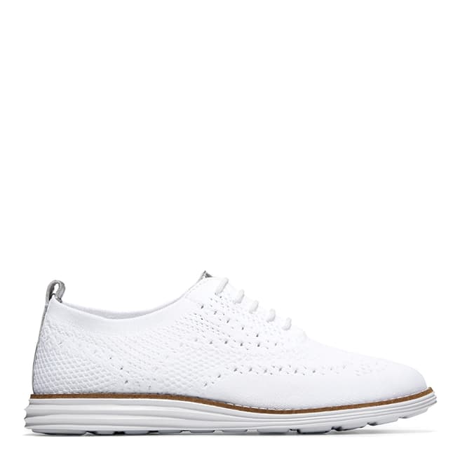 Cole Haan White Grandpro Wingtip Oxford Shoes
