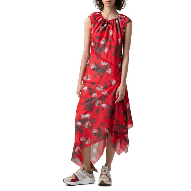 HUGO Red Print Kefesha Dress