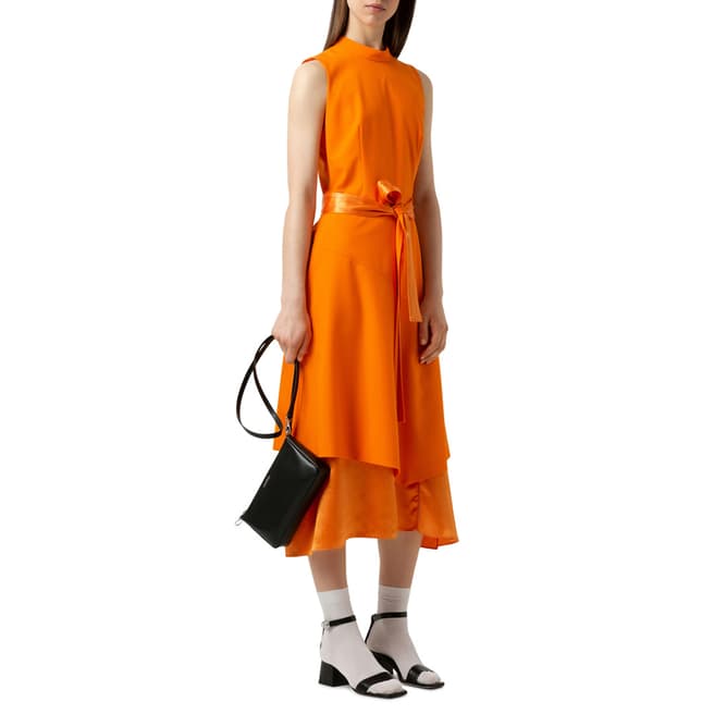HUGO Orange Kethea Tie Waist Dress