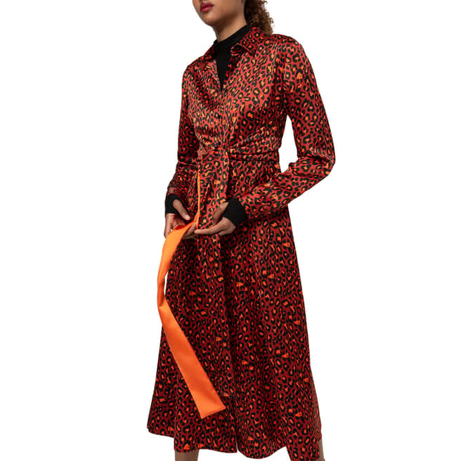 HUGO Orange Leopard Kolema Dress