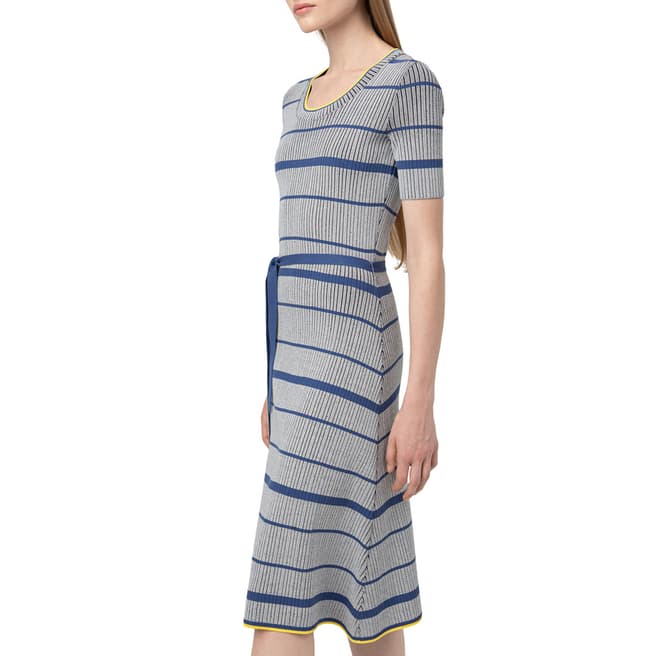 HUGO Grey Stripe Sandrinna Knit Dress