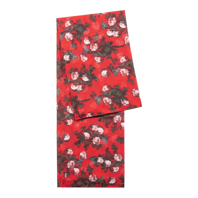 BOSS Red Floral Print Scarf