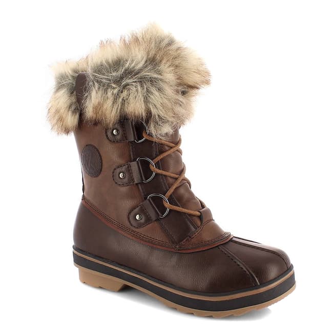 Kimberfeel Brown Emmny Faux Fur Cuff Snow Boots