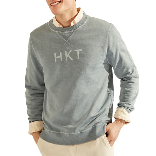 Hackett London Blue Cotton Crew Sweatshirt