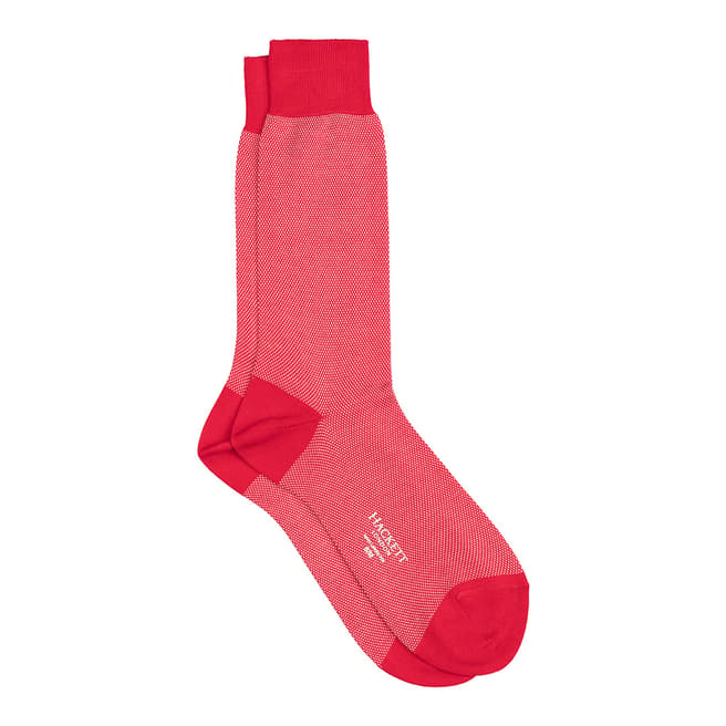 Hackett London Red Birdseye Socks