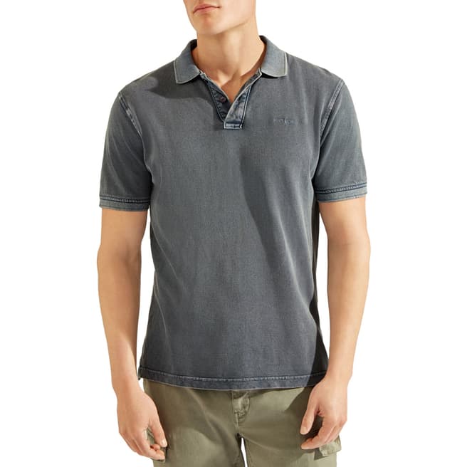 Hackett London Washed Blue Frost Cotton Polo Shirt