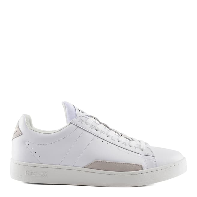 Replay White Basic Lace Up Leather Sneakers