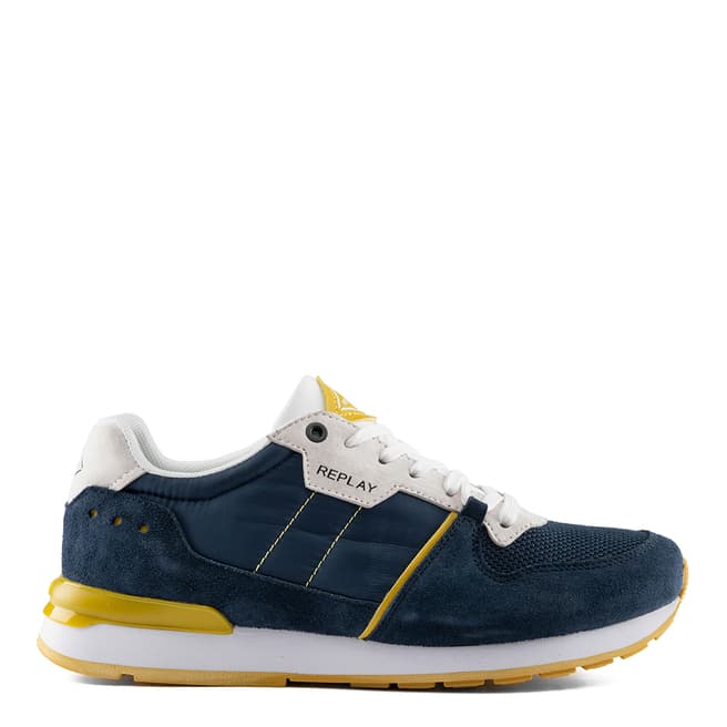Replay Navy/White/Ocra Status Lace Up Sneakers