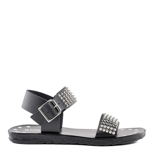 Replay Black Meade Leather Sandals