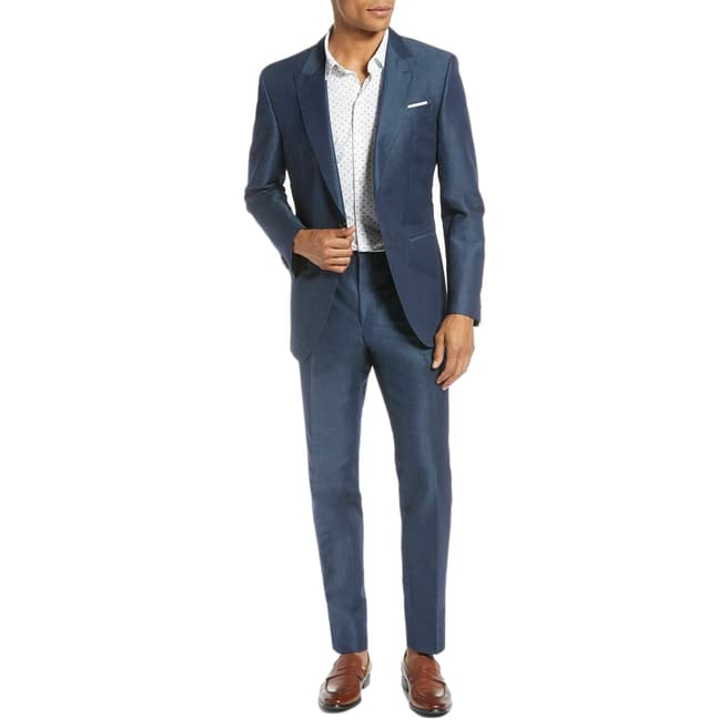 BOSS Blue Helward/Gelvin Linen Blend Suit