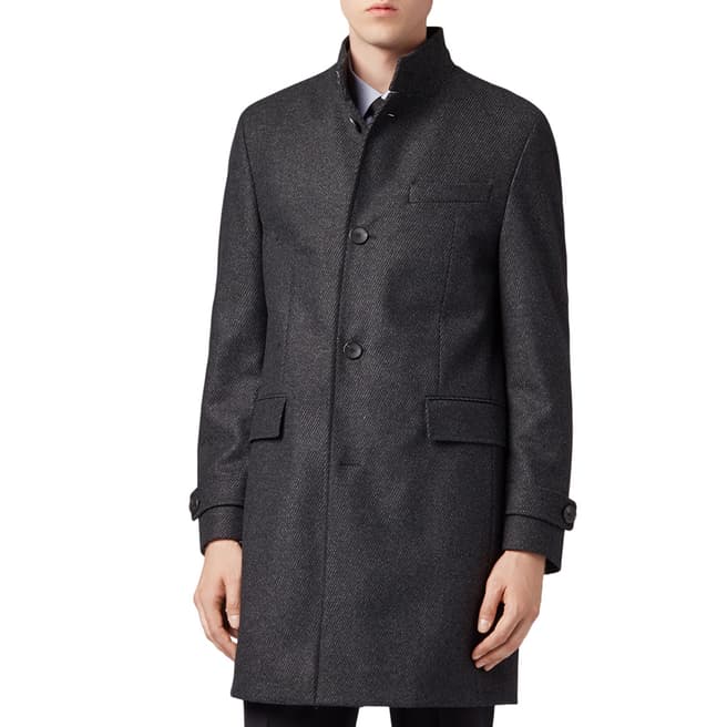 BOSS Charcoal Sintrax Wool Blend Coat